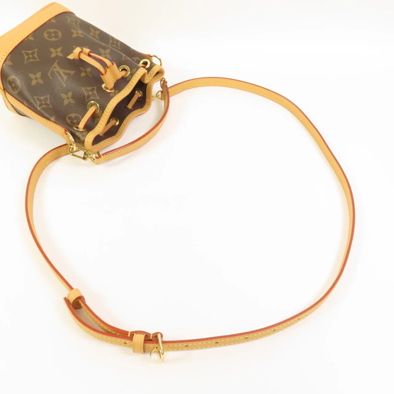 LOUIS VUITTON Nano Noe M81266 兩用包 塗層帆布 棕色 / Brown 塗層帆布 中古品A - 縮圖 6