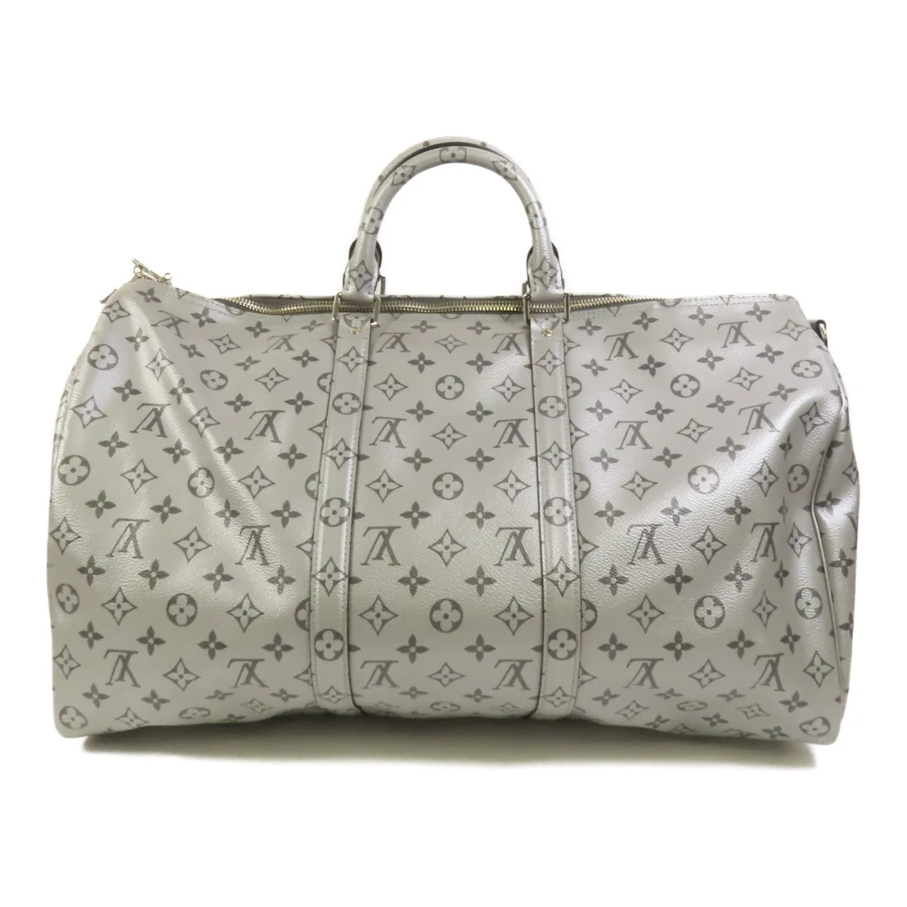 LOUIS VUITTON Keepall M43848 兩用包 塗層帆布 銀色 塗層帆布 中古品A - 縮圖 2