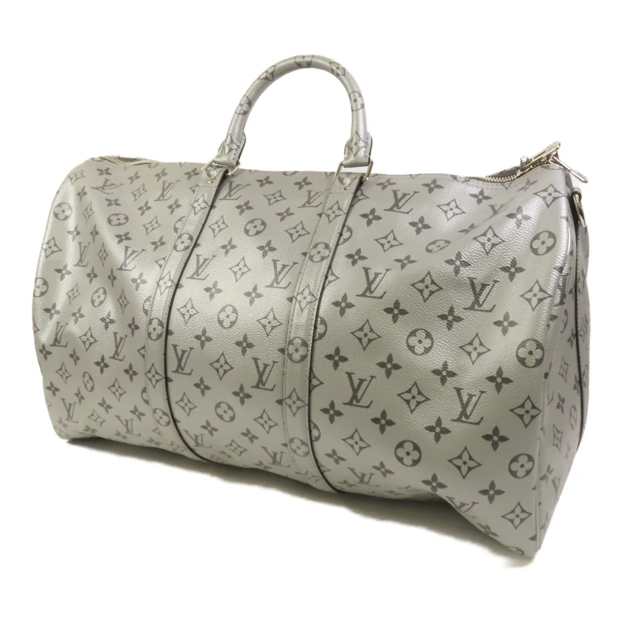 LOUIS VUITTON Keepall M43848 兩用包 塗層帆布 銀色 塗層帆布 中古品A - 縮圖 3