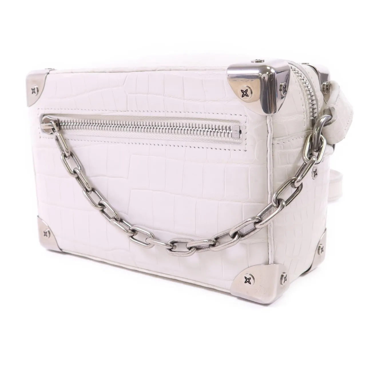 LOUIS VUITTON Soft Trunk N98495 肩背包 x Crocodile Skin 白色 x Crocodile Skin 中古品B - 縮圖 2