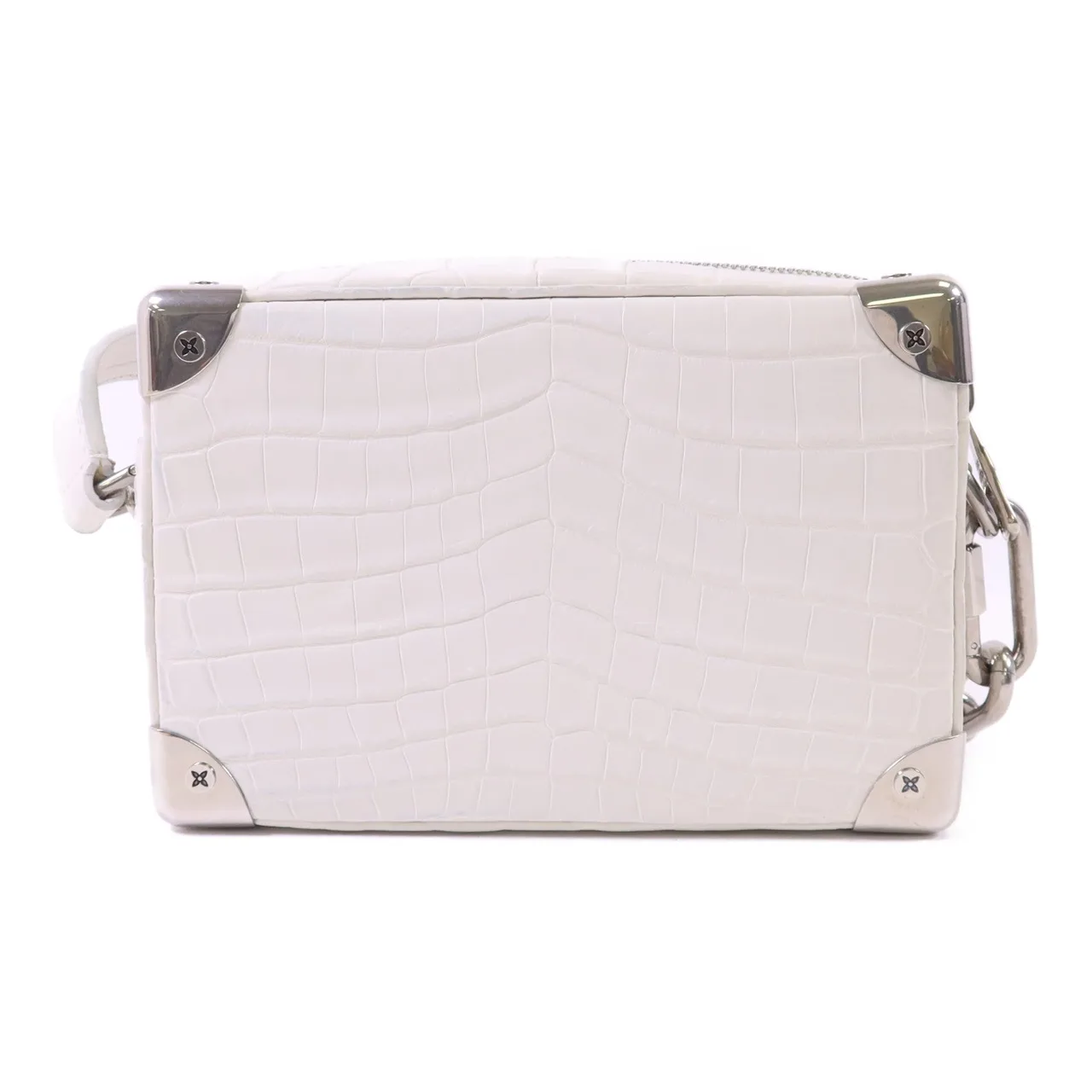 LOUIS VUITTON Soft Trunk N98495 肩背包 x Crocodile Skin 白色 x Crocodile Skin 中古品B - 縮圖 3