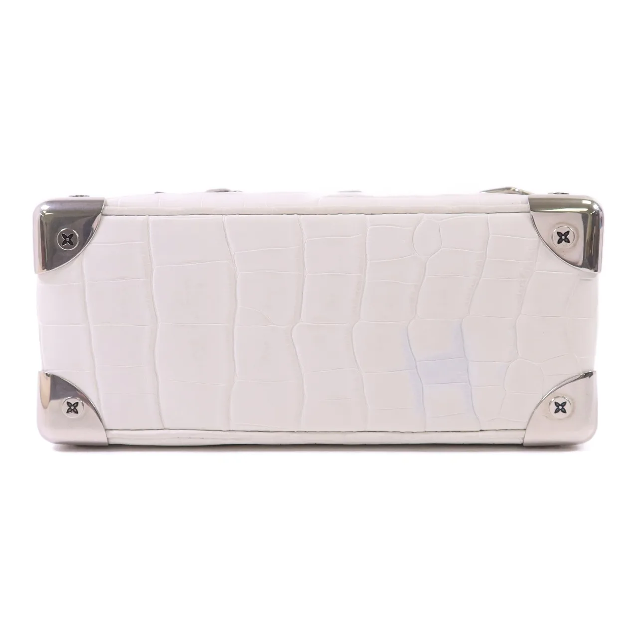 LOUIS VUITTON Soft Trunk N98495 肩背包 x Crocodile Skin 白色 x Crocodile Skin 中古品B - 縮圖 4