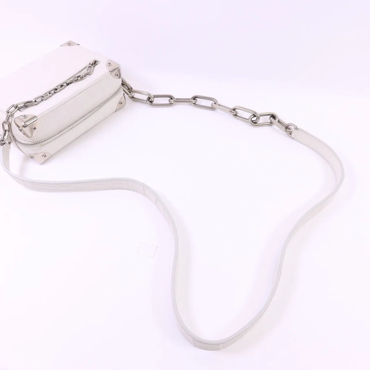 LOUIS VUITTON Soft Trunk N98495 肩背包 x Crocodile Skin 白色 x Crocodile Skin 中古品B - 縮圖 5