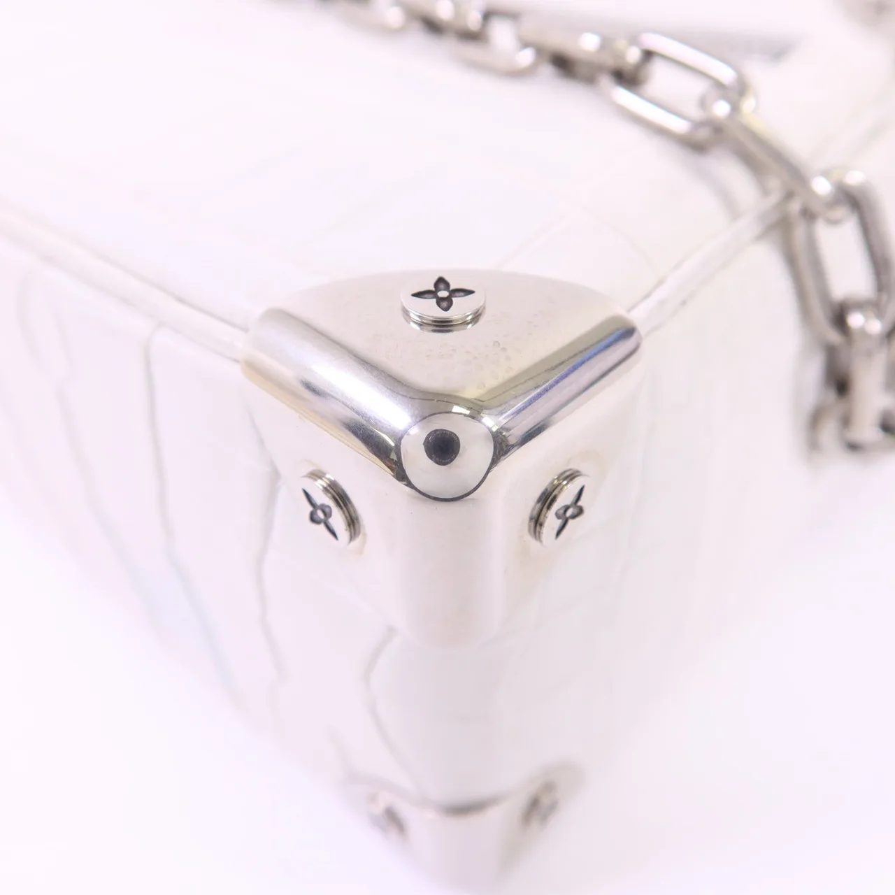 LOUIS VUITTON Soft Trunk N98495 肩背包 x Crocodile Skin 白色 x Crocodile Skin 中古品B - 縮圖 10