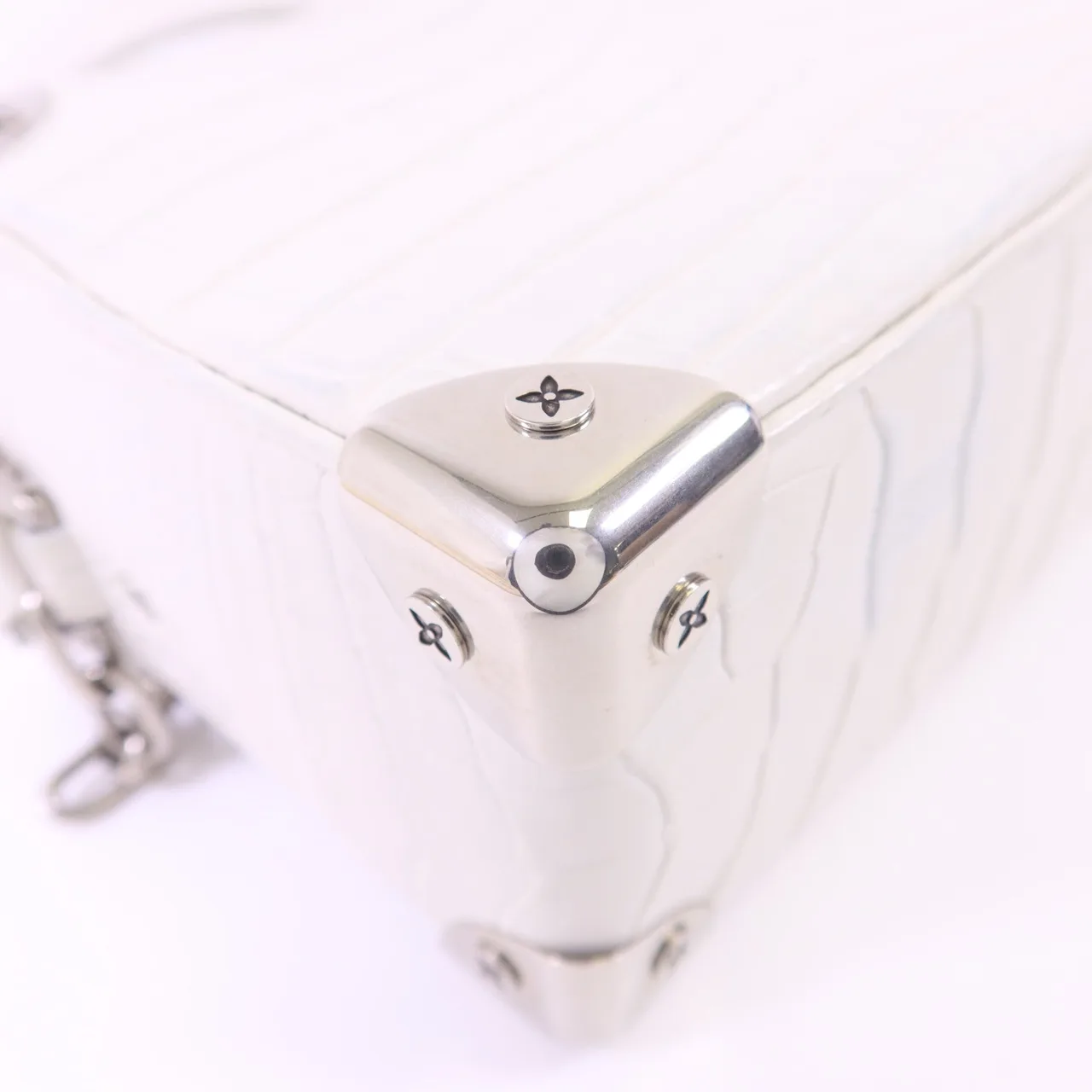 LOUIS VUITTON Soft Trunk N98495 肩背包 x Crocodile Skin 白色 x Crocodile Skin 中古品B - 縮圖 13