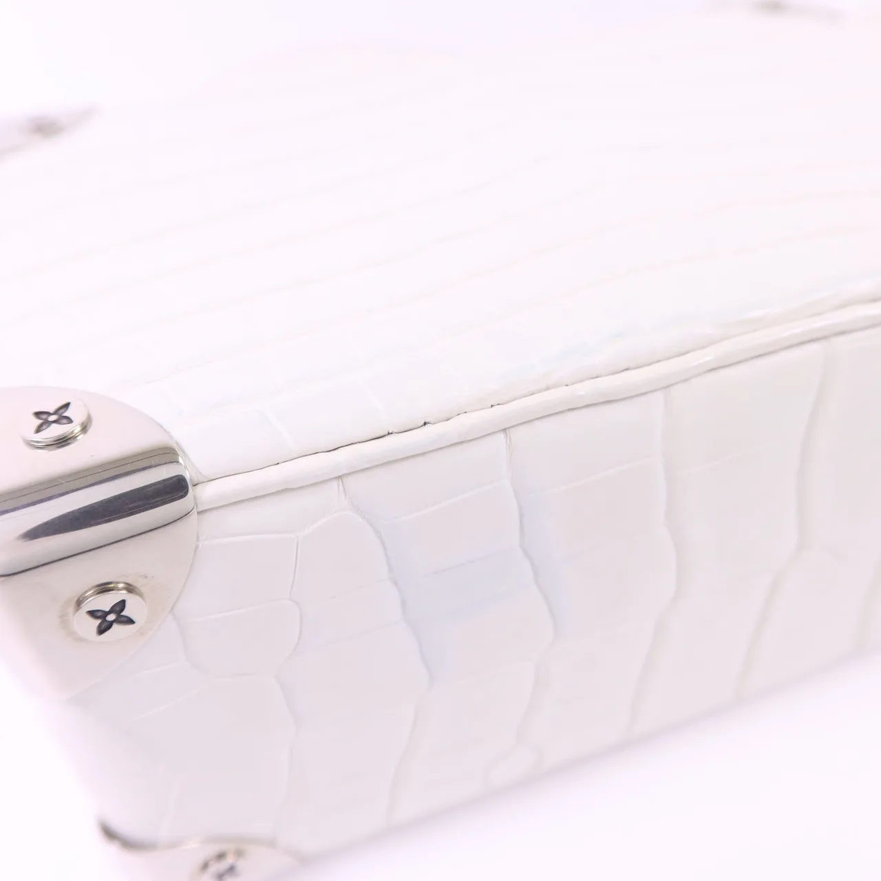 LOUIS VUITTON Soft Trunk N98495 肩背包 x Crocodile Skin 白色 x Crocodile Skin 中古品B - 縮圖 14