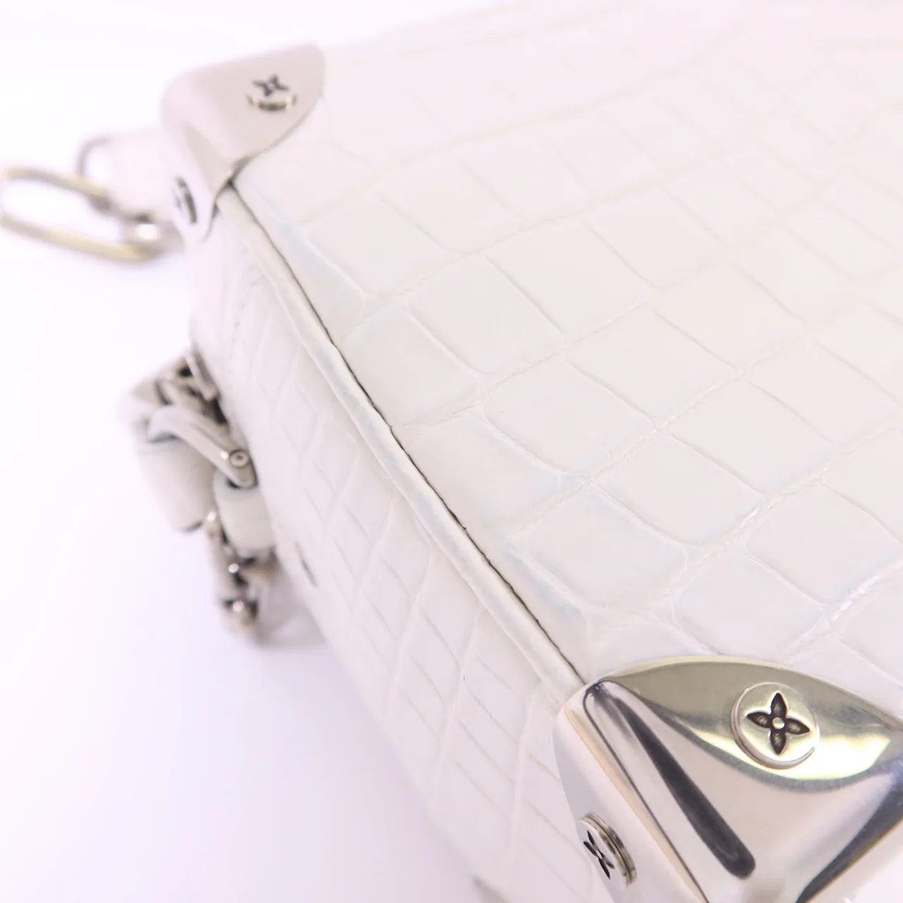 LOUIS VUITTON Soft Trunk N98495 肩背包 x Crocodile Skin 白色 x Crocodile Skin 中古品B - 縮圖 15