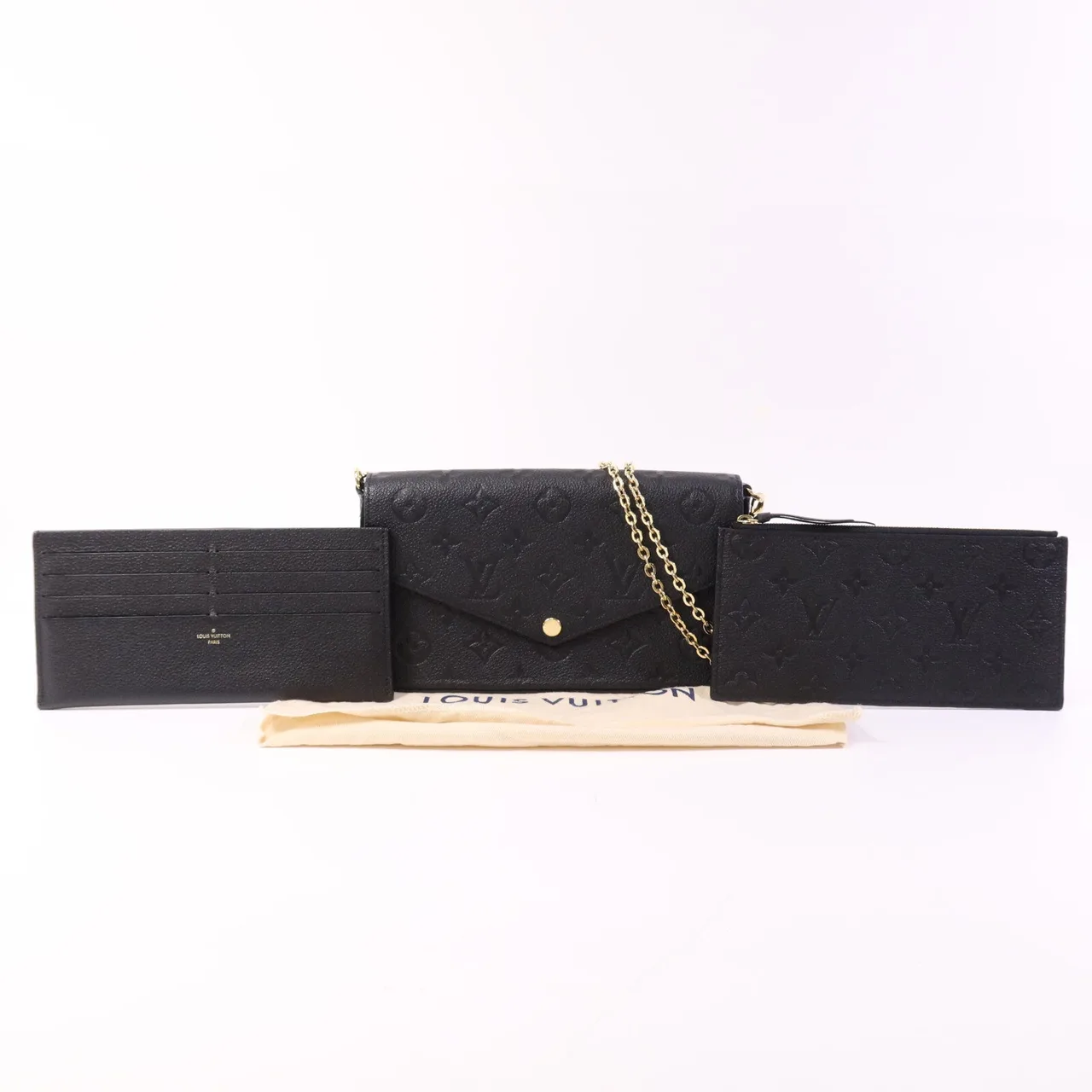 LOUIS VUITTON Felicie M82477 肩背包 牛皮 黑色 / Black 牛皮 中古品A - 縮圖 9