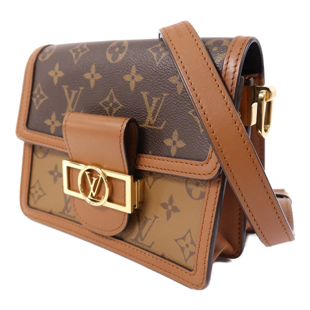 LOUIS VUITTON Mini Dauphine M45959 Shoulder Bag Coated Canvas 棕色 / Brown Coated Canvas Rank B - Thumbnail 3