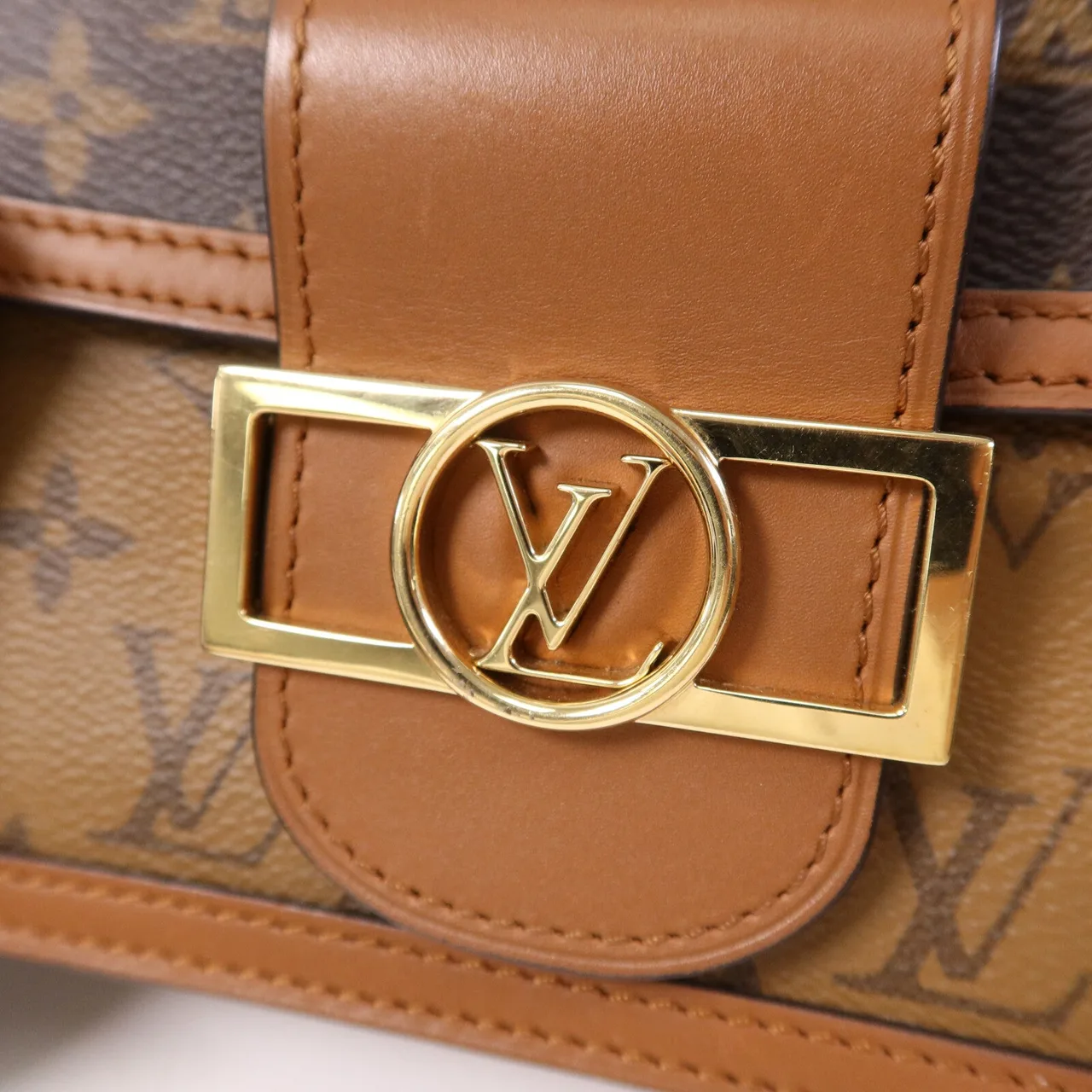 LOUIS VUITTON Mini Dauphine M45959 Shoulder Bag Coated Canvas 棕色 / Brown Coated Canvas Rank B - Thumbnail 7