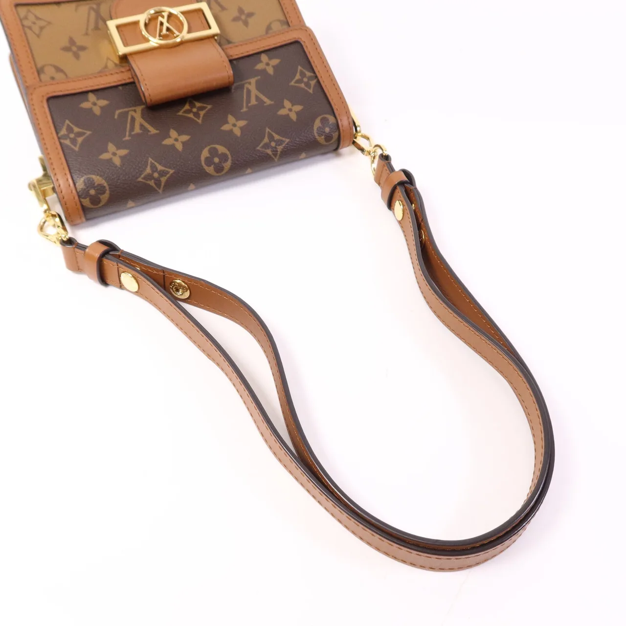 LOUIS VUITTON Mini Dauphine M45959 Shoulder Bag Coated Canvas 棕色 / Brown Coated Canvas Rank B - Thumbnail 9