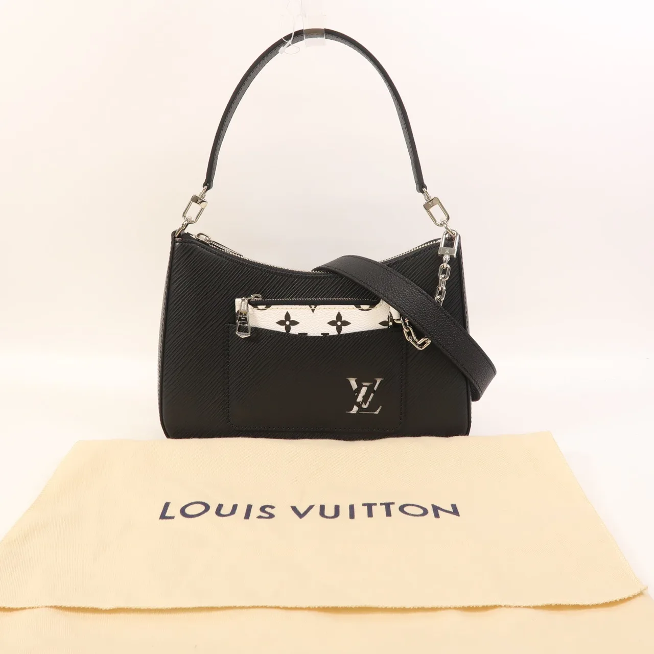 LOUIS VUITTON Marelle M80689 2-Way Bag Calfskin 黑色 / Black Calfskin Rank A - Thumbnail 8