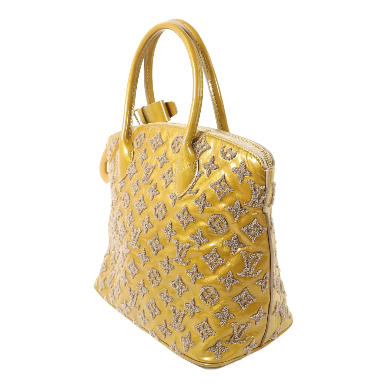 LOUIS VUITTON Lockit M40601 Handbag Leather 黃色 / 米色 / Yellow Leather Rank B - Thumbnail 3