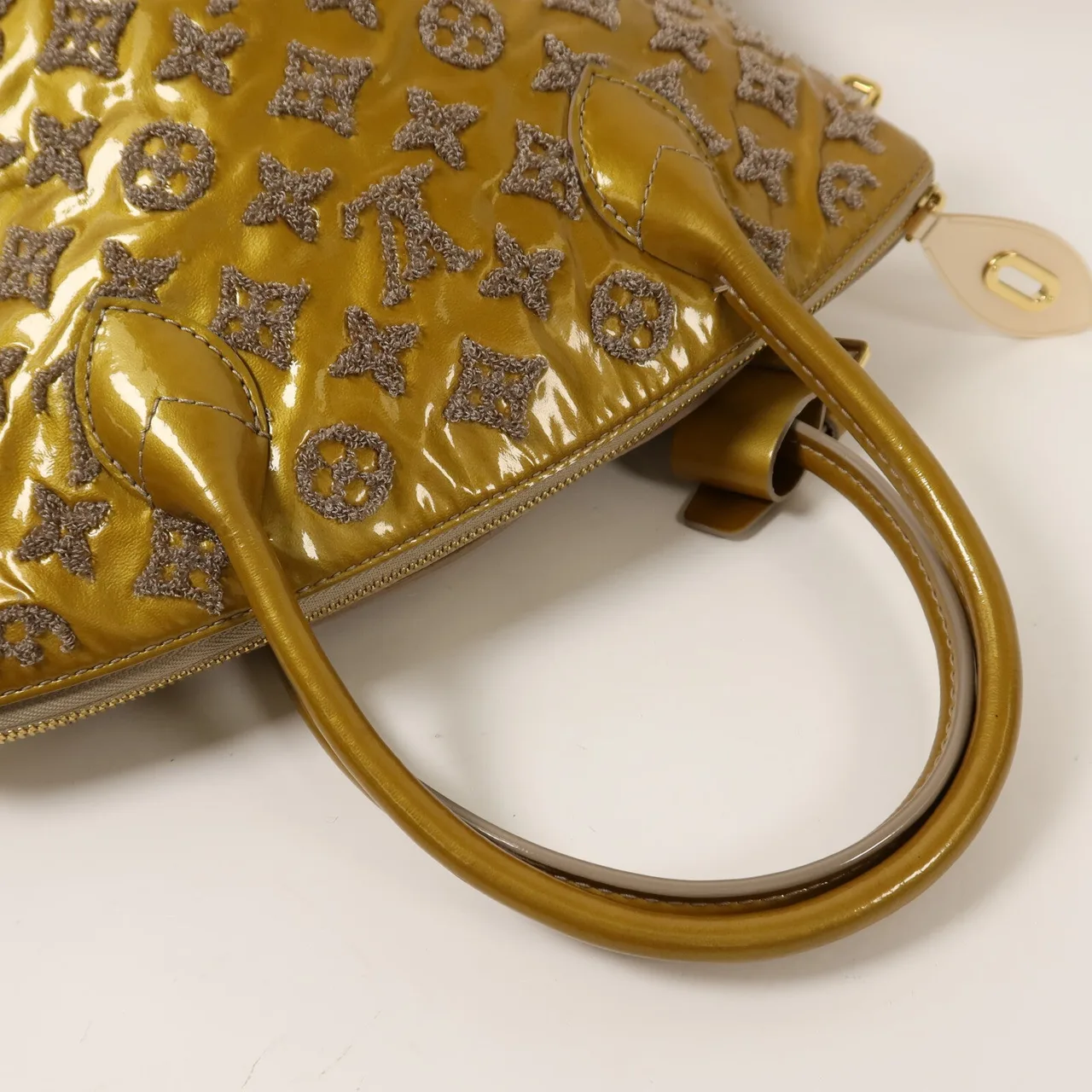 LOUIS VUITTON Lockit M40601 Handbag Leather 黃色 / 米色 / Yellow Leather Rank B - Thumbnail 7