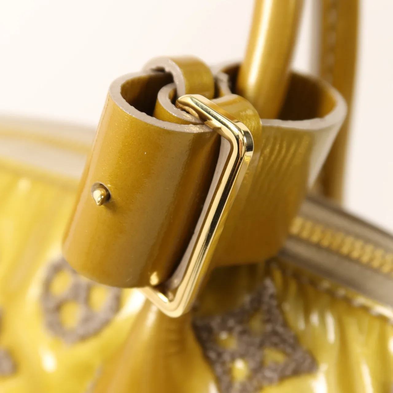 LOUIS VUITTON Lockit M40601 Handbag Leather 黃色 / 米色 / Yellow Leather Rank B - Thumbnail 10