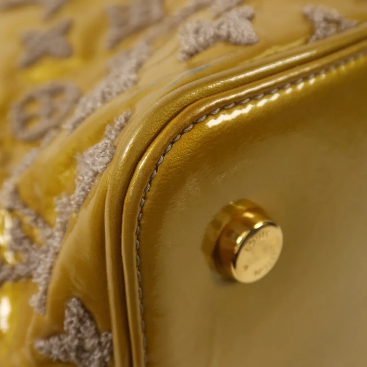 LOUIS VUITTON Lockit M40601 Handbag Leather 黃色 / 米色 / Yellow Leather Rank B - Thumbnail 11