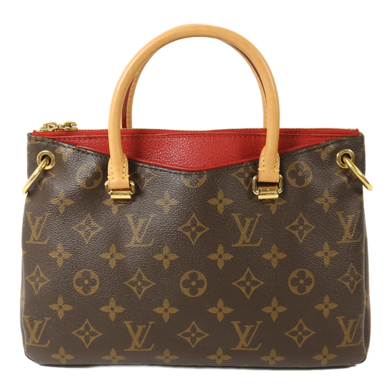 LOUIS VUITTON Pallas M41241 2-Way Bag Coated Canvas 棕色 / 紅色 / Monogram Coated Canvas Rank B - Thumbnail 2