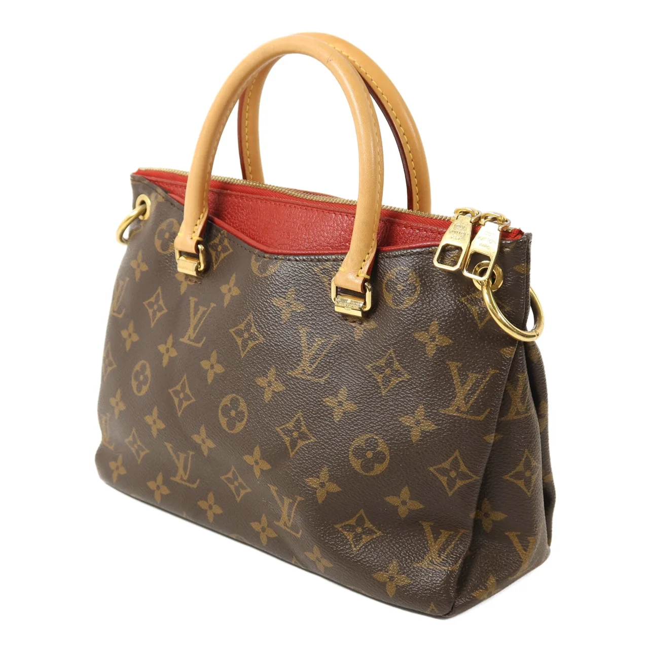 LOUIS VUITTON Pallas M41241 2-Way Bag Coated Canvas 棕色 / 紅色 / Monogram Coated Canvas Rank B - Thumbnail 3