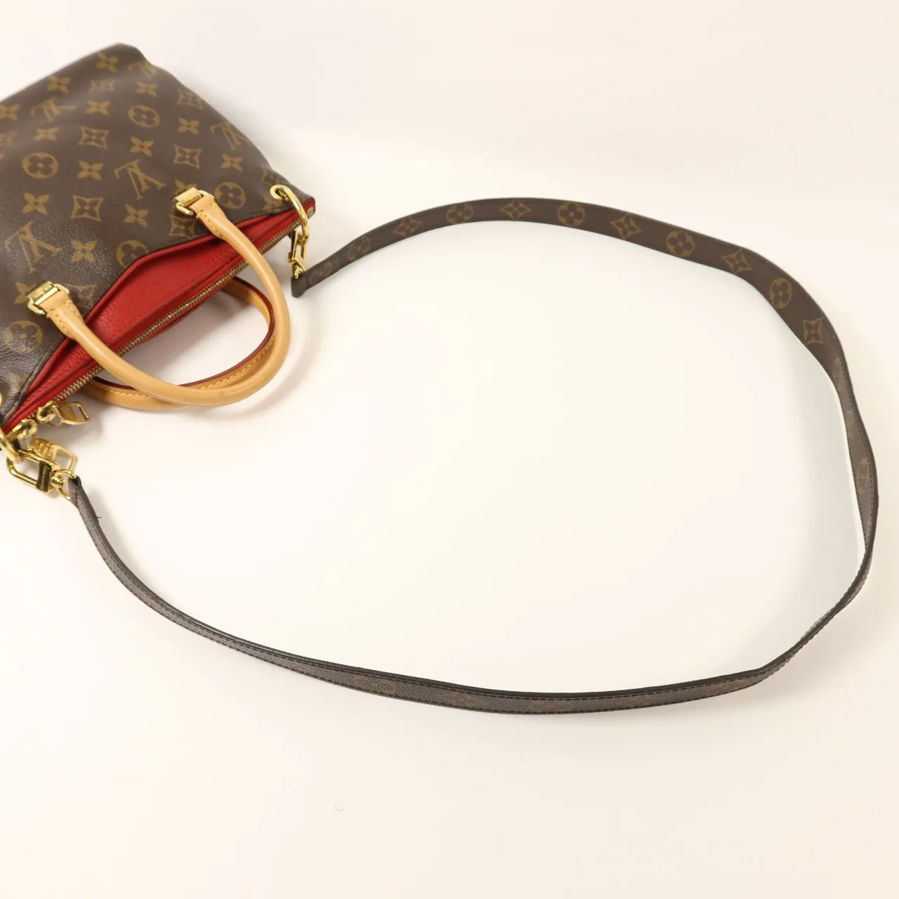 LOUIS VUITTON Pallas M41241 2-Way Bag Coated Canvas 棕色 / 紅色 / Monogram Coated Canvas Rank B - Thumbnail 8