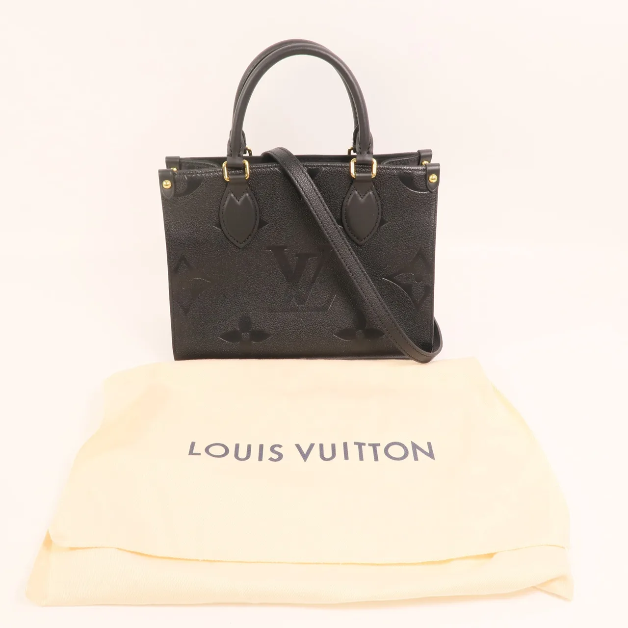 LOUIS VUITTON OnTheGo M45653 兩用包 牛皮 黑色 / Black 牛皮 中古品A - 縮圖 9