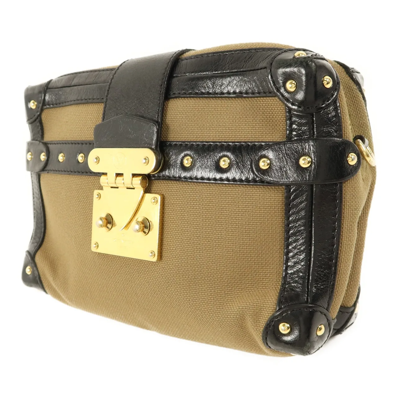 LOUIS VUITTON Petite Malle Shoulder Bag Canvas 綠色 / Green Canvas Rank C - Thumbnail 3