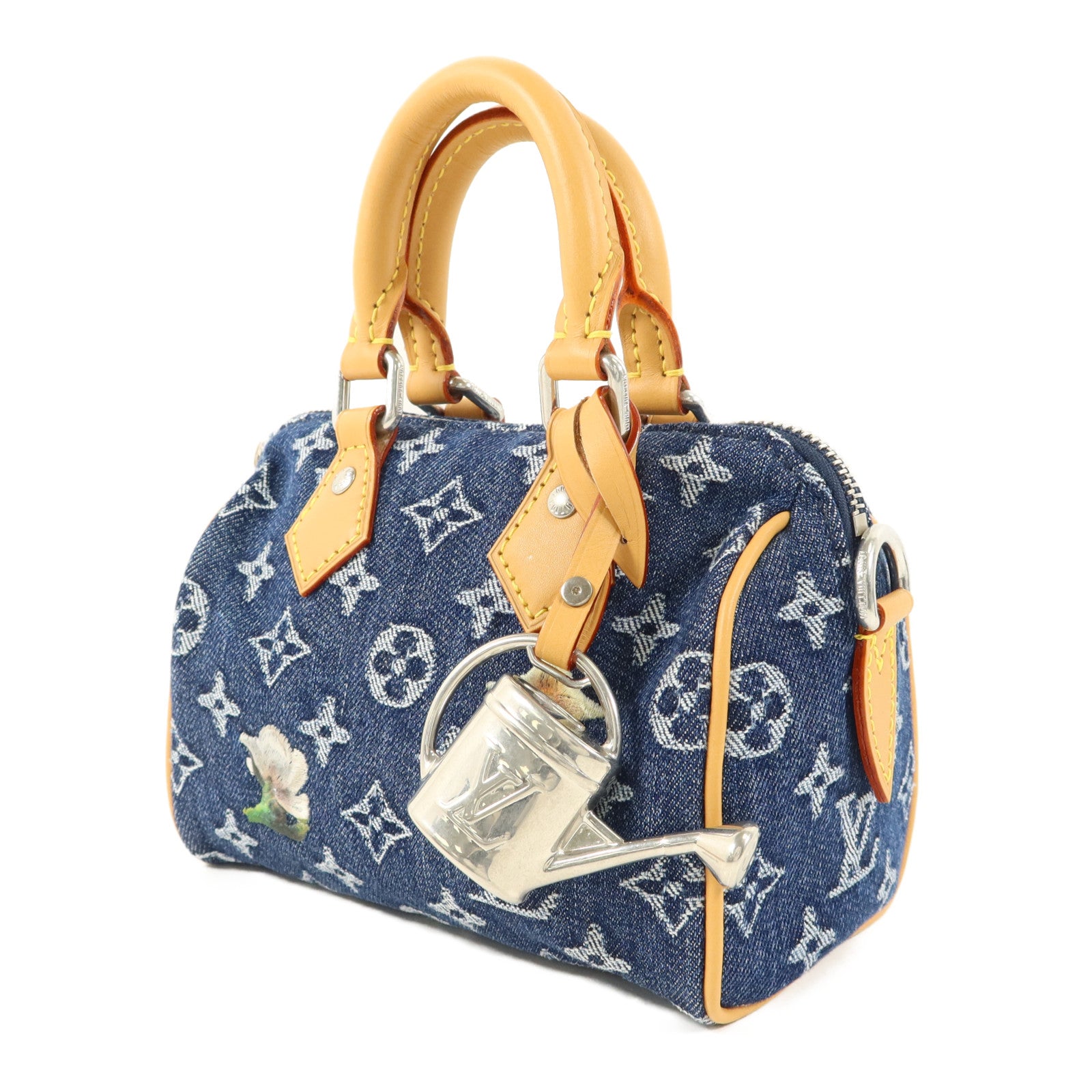 LOUIS VUITTON Speedy M27557 兩用包 denim 3