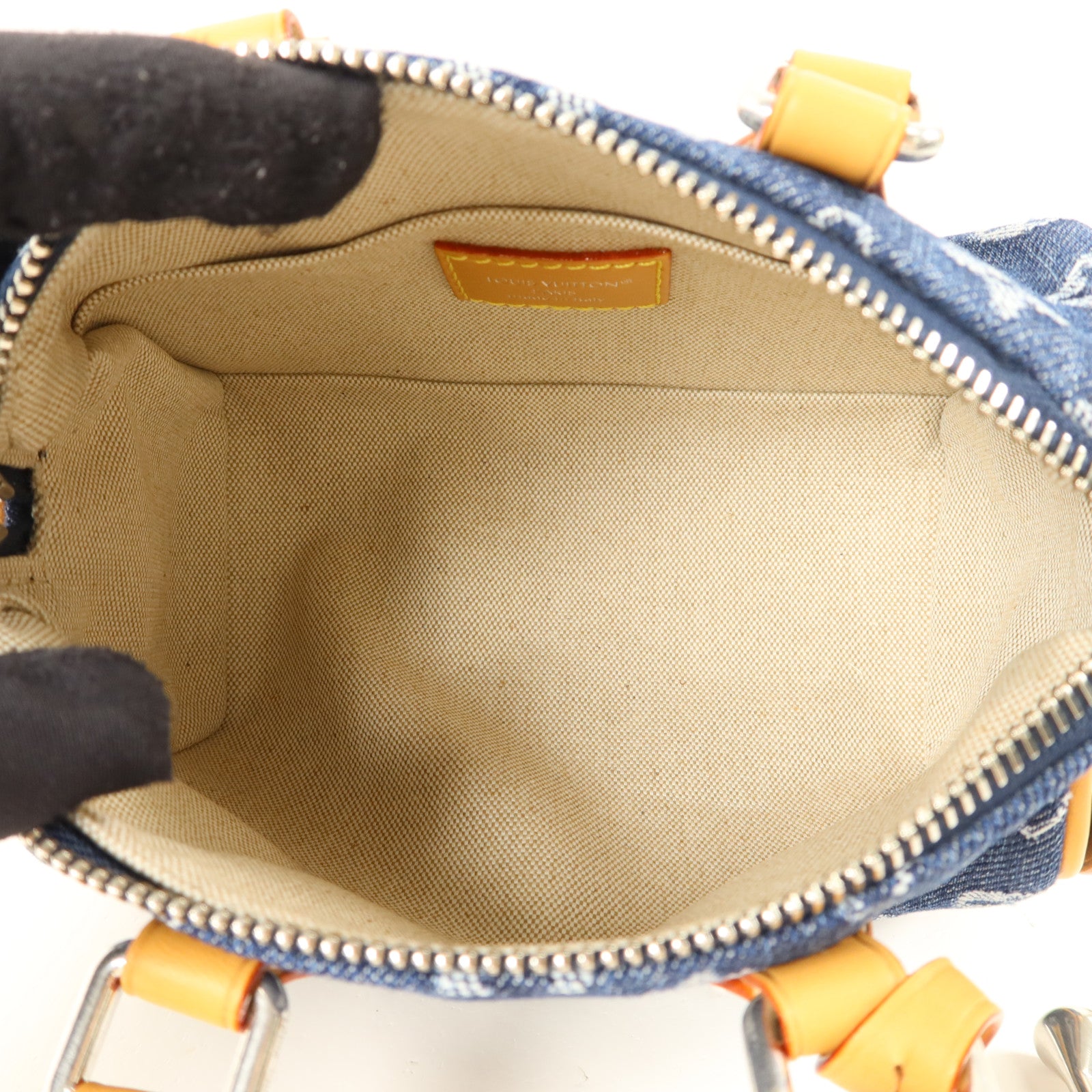 LOUIS VUITTON Speedy M27557 兩用包 denim 5