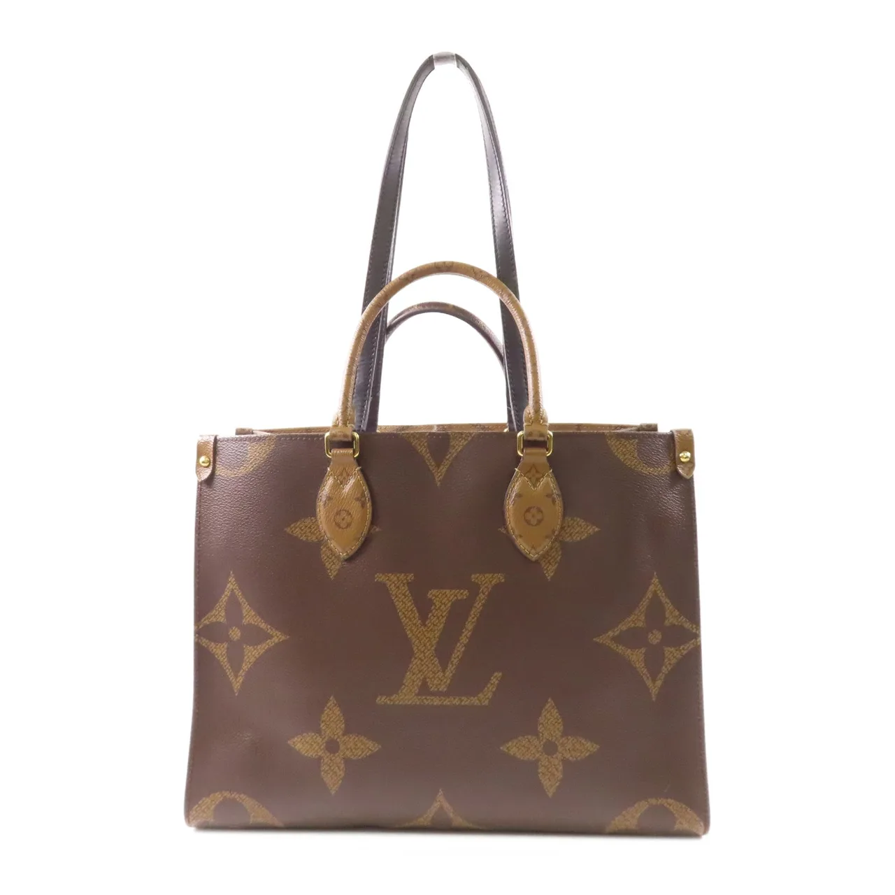 LOUIS VUITTON OnTheGo M45321 2-Way Bag Coated Canvas 棕色
