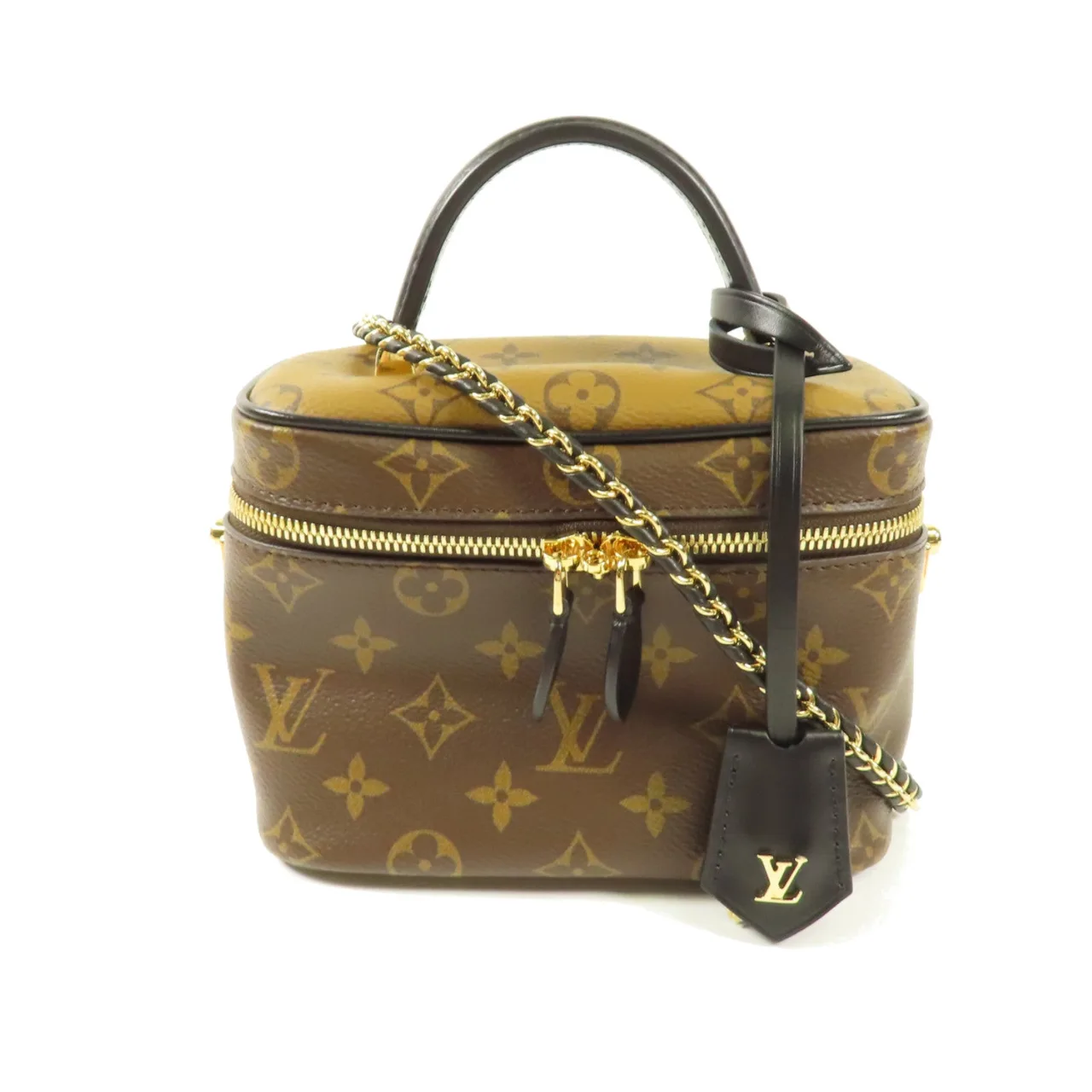 LOUIS VUITTON Vanity M45165 兩用包 塗層帆布 棕色