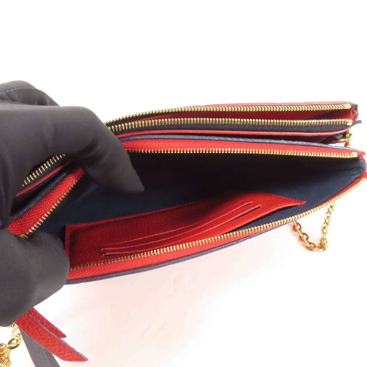 LOUIS VUITTON M63916 肩背包 牛皮 海軍藍 / 紅色 / Blue/Red 牛皮 中古品A - 縮圖 5