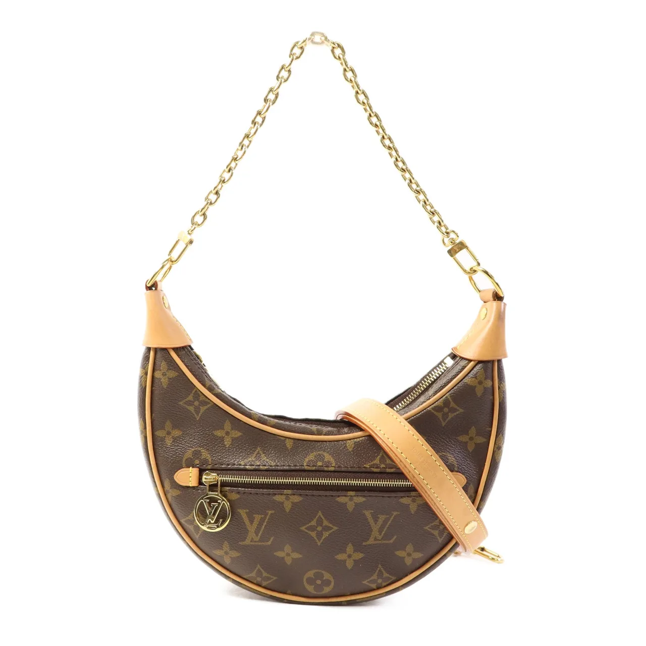 LOUIS VUITTON Loop M81098 兩用包 塗層帆布 棕色
