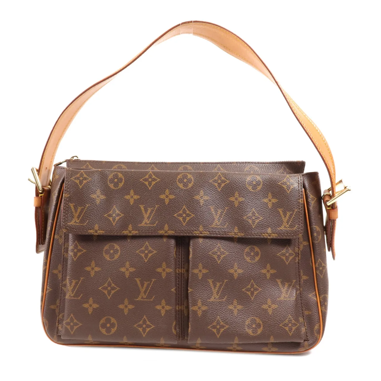 LOUIS VUITTON Viva Cite M51163 肩背包 塗層帆布 棕色