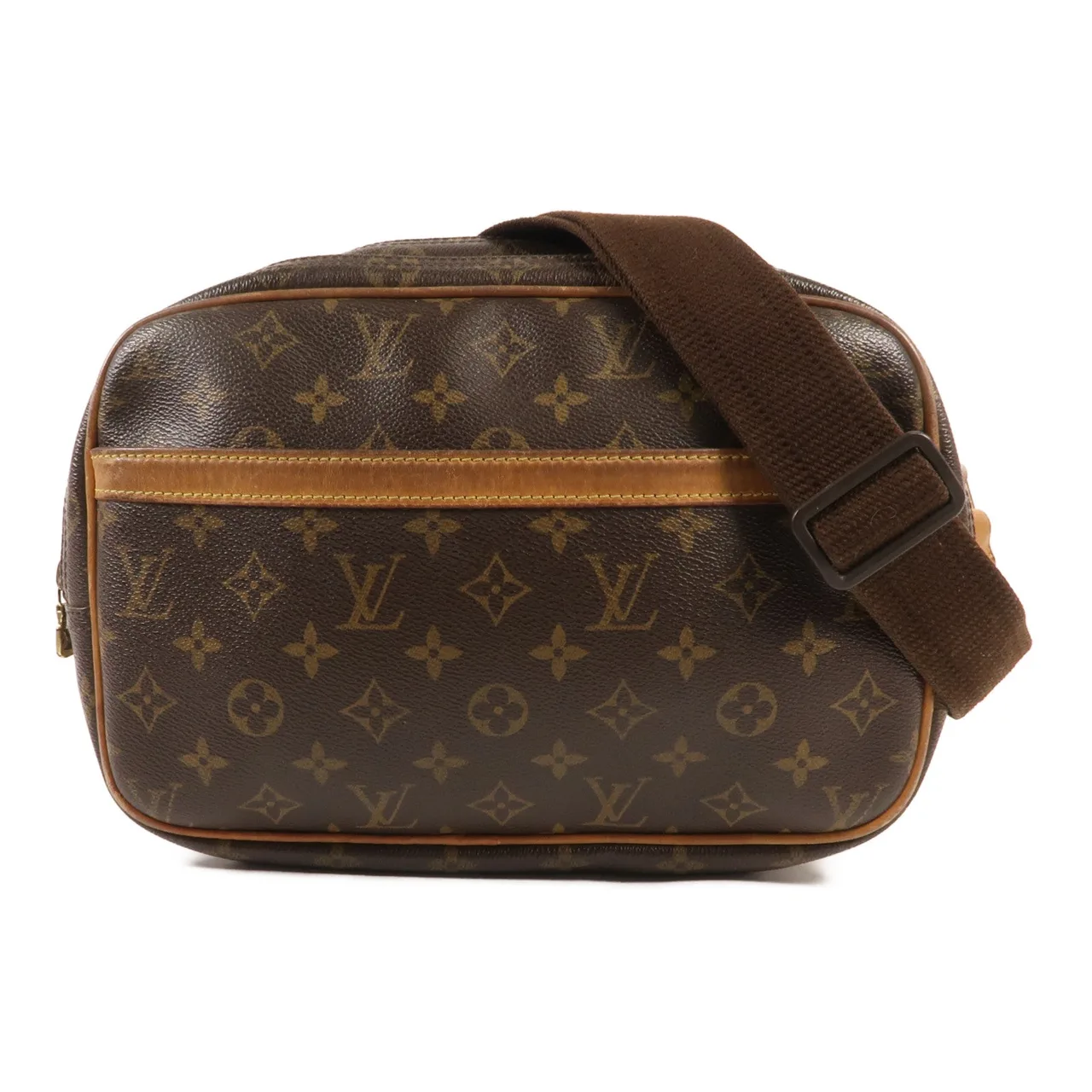 LOUIS VUITTON Reporter M45254 肩背包 塗層帆布 棕色