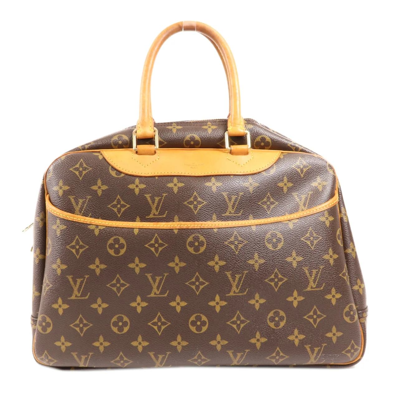 LOUIS VUITTON Deauville M47270 Handbag Coated Canvas 棕色