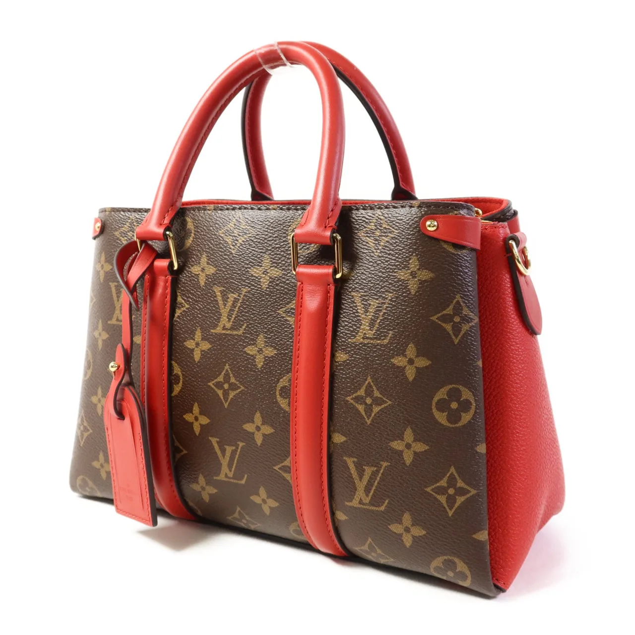 LOUIS VUITTON Soufflot M44818 兩用包 塗層帆布 棕色 / 紅色 / Red 塗層帆布 中古品A - 縮圖 3