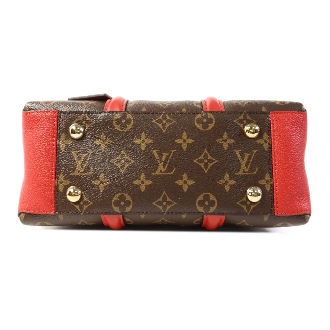 LOUIS VUITTON Soufflot M44818 兩用包 塗層帆布 棕色 / 紅色 / Red 塗層帆布 中古品A - 縮圖 4