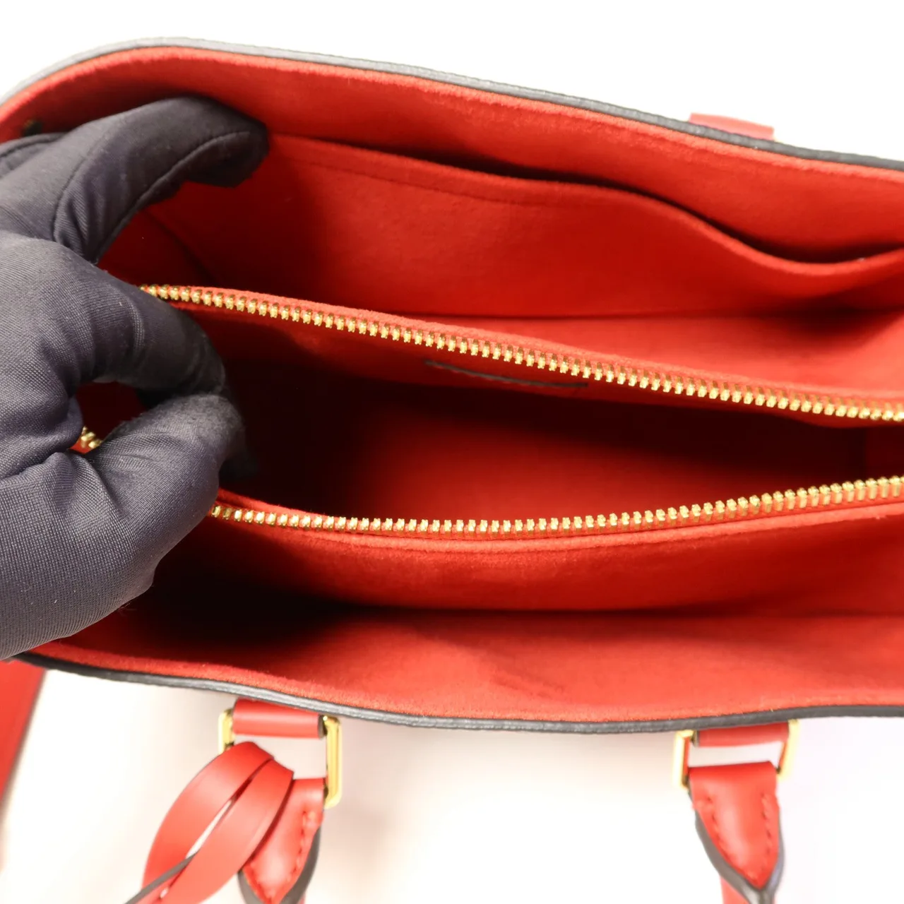 LOUIS VUITTON Soufflot M44818 兩用包 塗層帆布 棕色 / 紅色 / Red 塗層帆布 中古品A - 縮圖 5