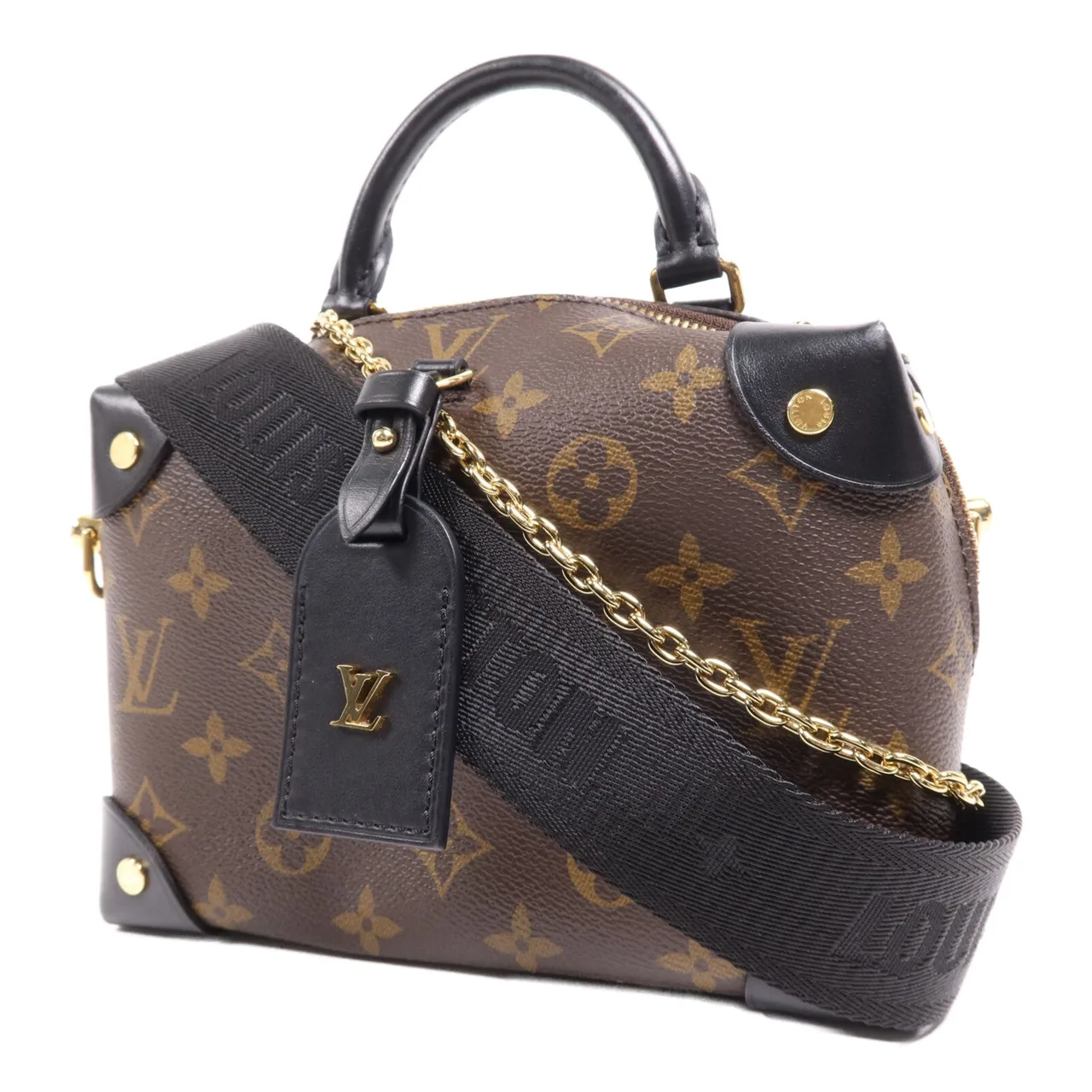 LOUIS VUITTON Petite Malle Souple M45571 兩用包 塗層帆布 棕色 / 黑色 塗層帆布 中古品A - 縮圖 3