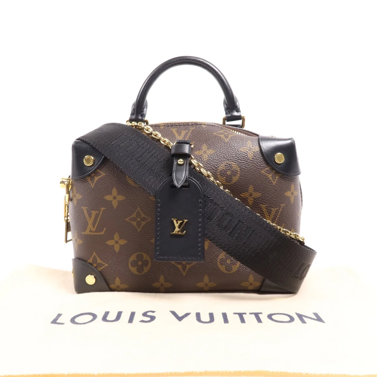LOUIS VUITTON Petite Malle Souple M45571 兩用包 塗層帆布 棕色 / 黑色 塗層帆布 中古品A - 縮圖 10
