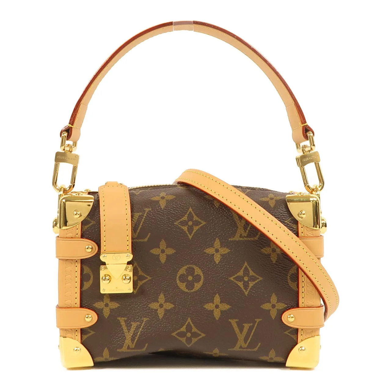 LOUIS VUITTON Side Trunk M46815 2-Way Bag Coated Canvas 棕色