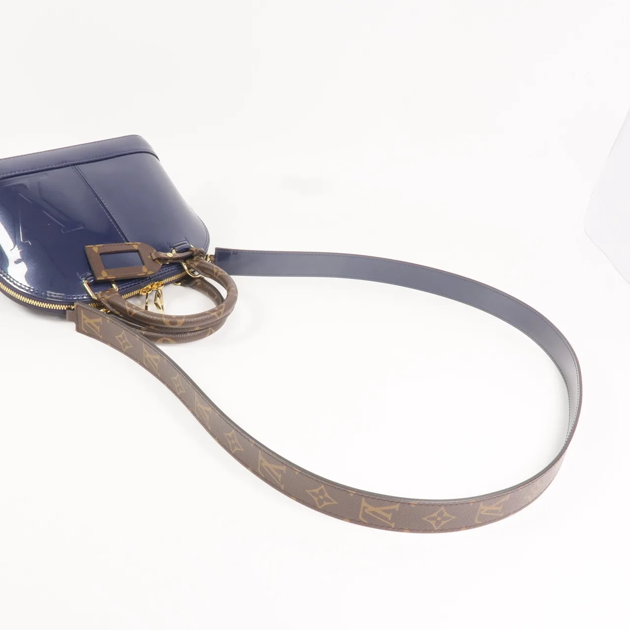 LOUIS VUITTON Alma M54705 兩用包 塗層帆布 海軍藍 / 棕色 / Navy 塗層帆布 中古品A - 縮圖 7