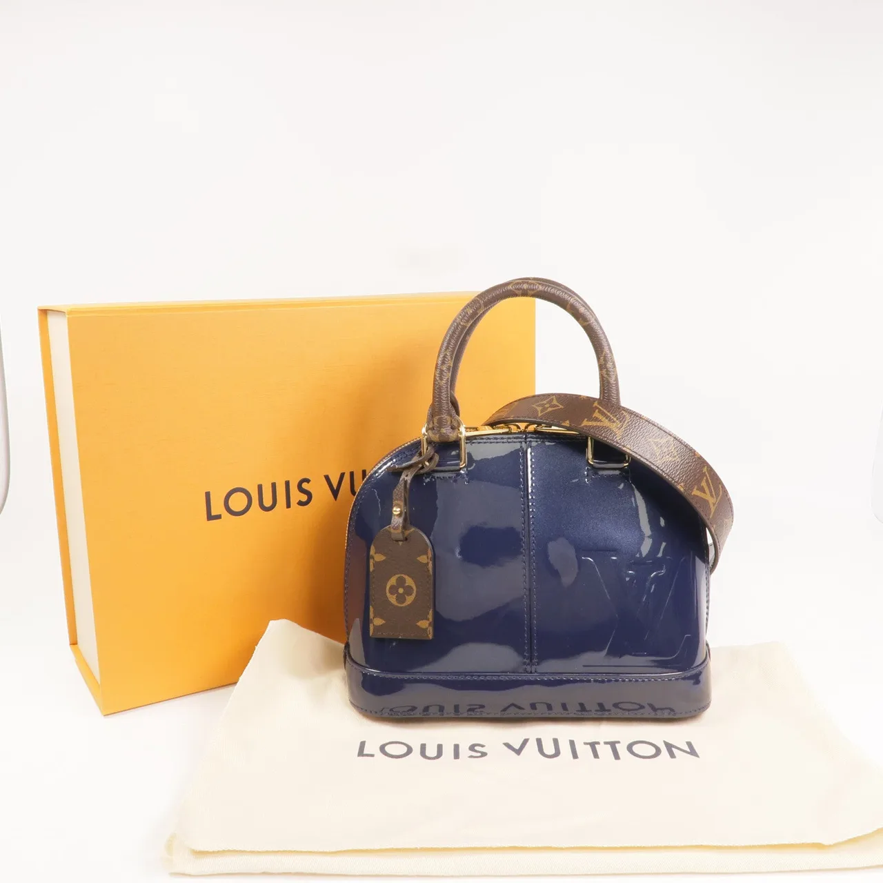 LOUIS VUITTON Alma M54705 兩用包 塗層帆布 海軍藍 / 棕色 / Navy 塗層帆布 中古品A - 縮圖 10