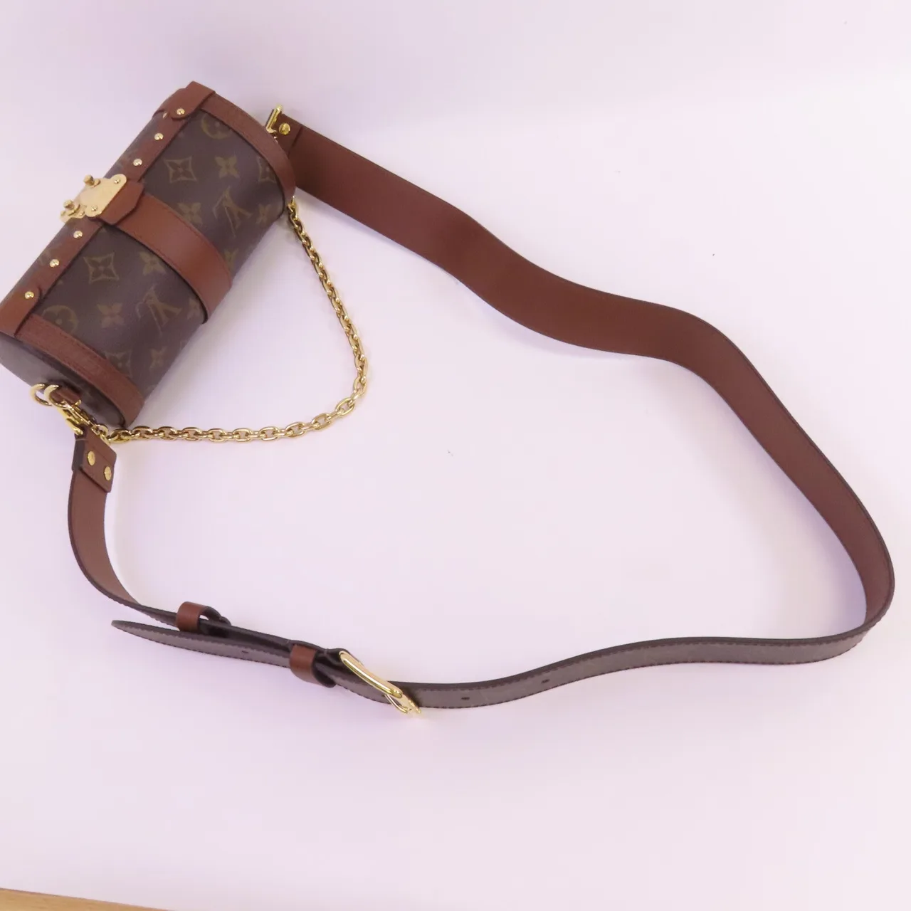 LOUIS VUITTON Papillon M57835 兩用包 塗層帆布 棕色 塗層帆布 中古品A - 縮圖 5