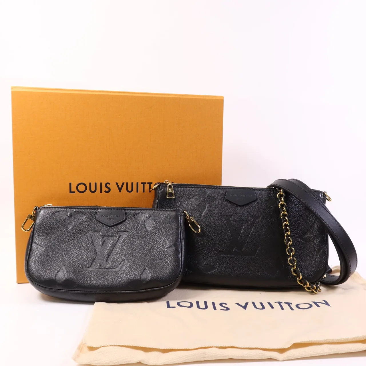 LOUIS VUITTON Multi Pochette M80399 兩用包 牛皮 黑色 / Black 牛皮 中古品A - 縮圖 8