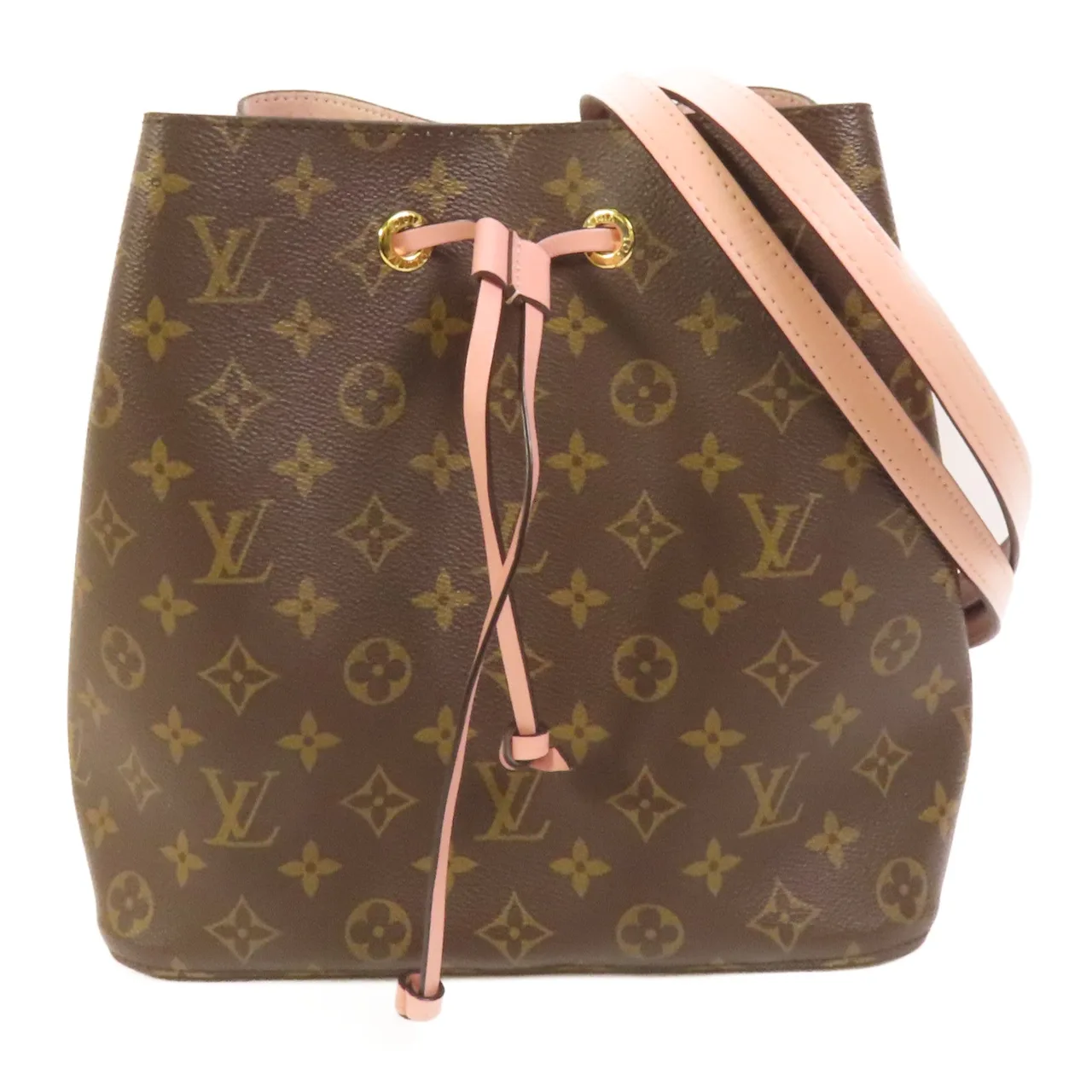 LOUIS VUITTON NeoNoe M44022 肩背包 塗層帆布 棕色 / 粉色 / Brown/Pink
