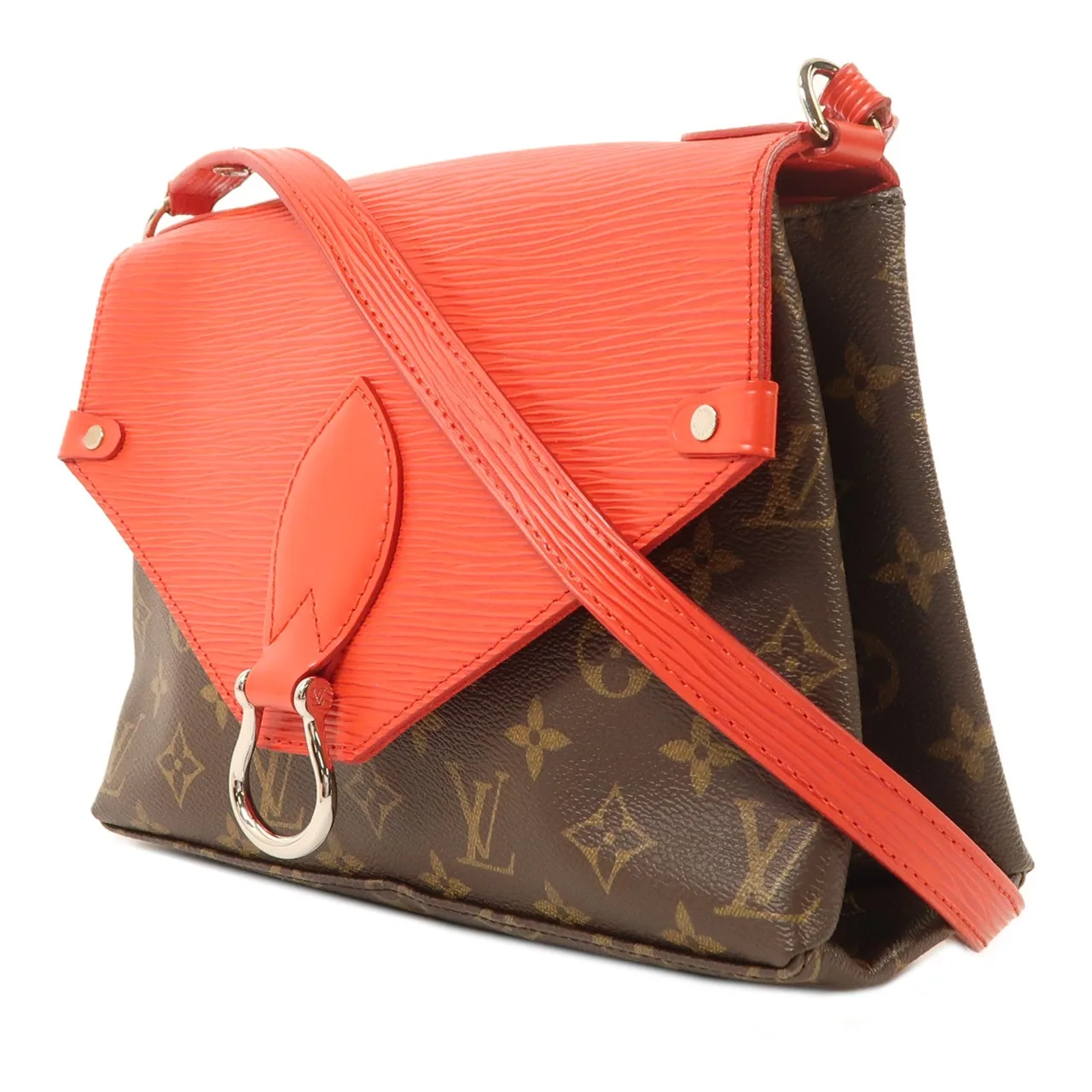 LOUIS VUITTON Saint Michel M44031 Shoulder Bag Coated Canvas 棕色 / 紅色 / Red/Brown Coated Canvas Rank A - Thumbnail 3