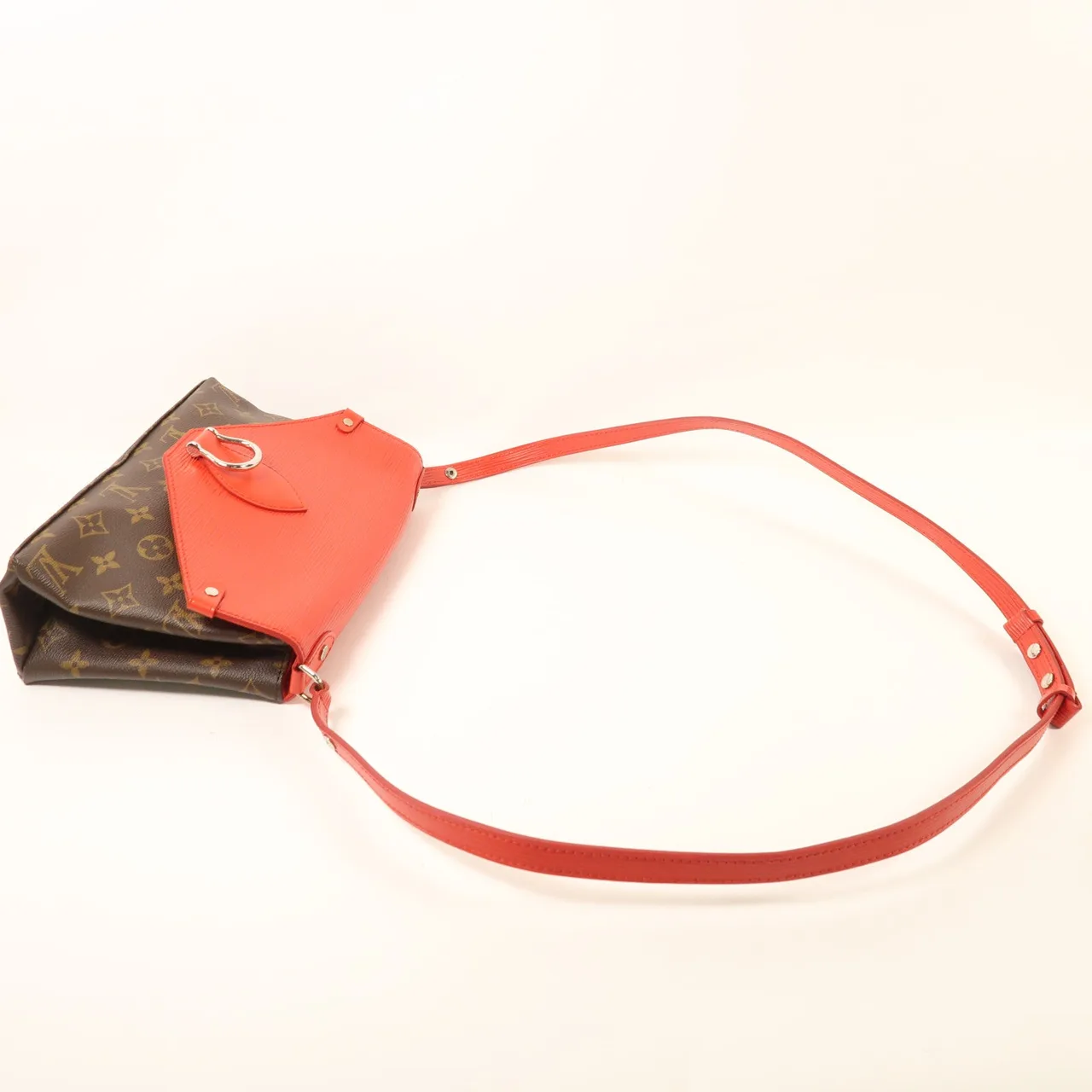 LOUIS VUITTON Saint Michel M44031 Shoulder Bag Coated Canvas 棕色 / 紅色 / Red/Brown Coated Canvas Rank A - Thumbnail 9