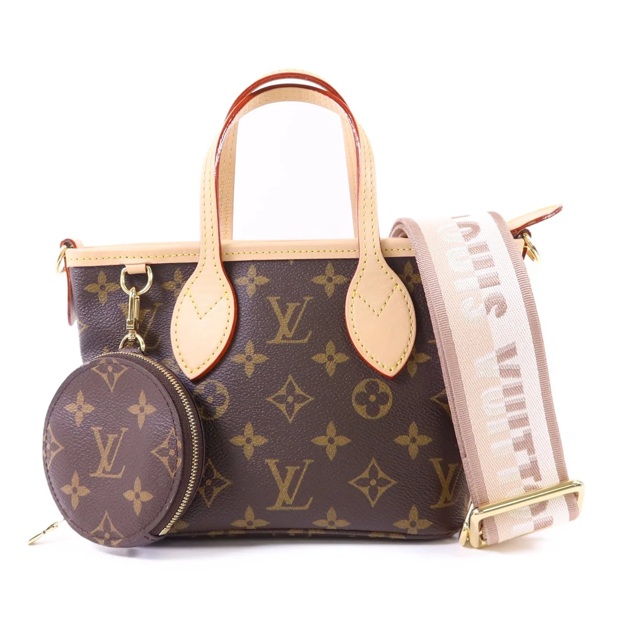 LOUIS VUITTON Neverfull M46705 2-Way Bag Coated Canvas 棕色