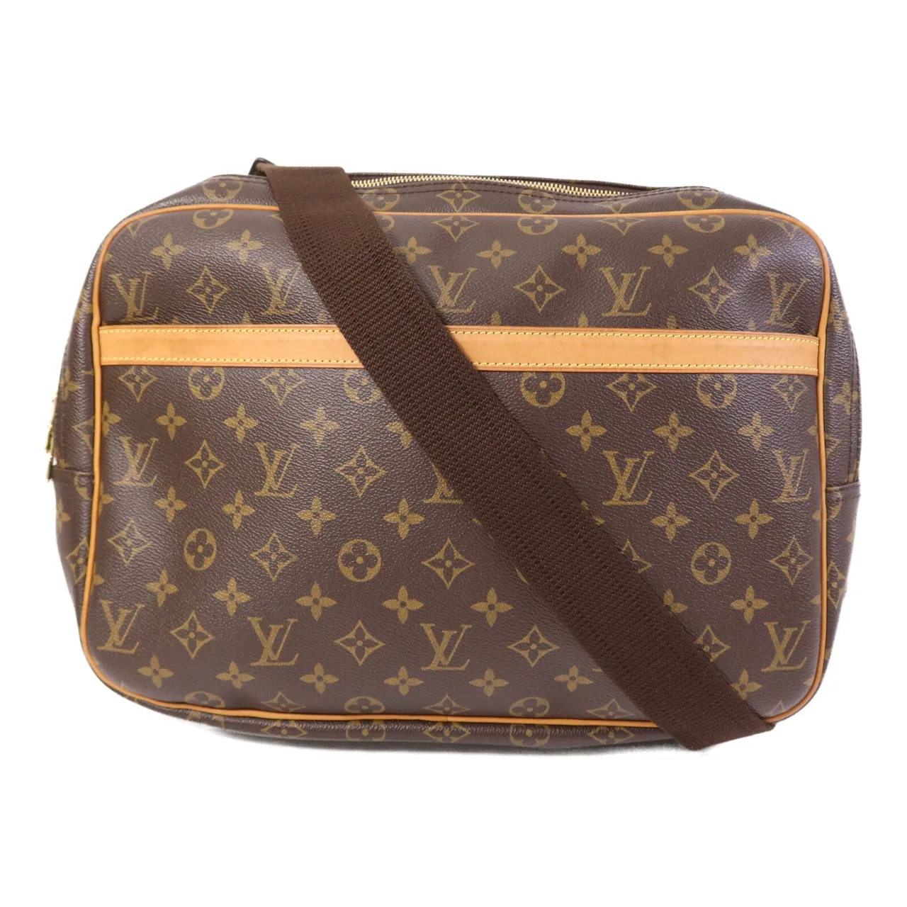 LOUIS VUITTON Reporter M45252 Shoulder Bag Coated Canvas 棕色