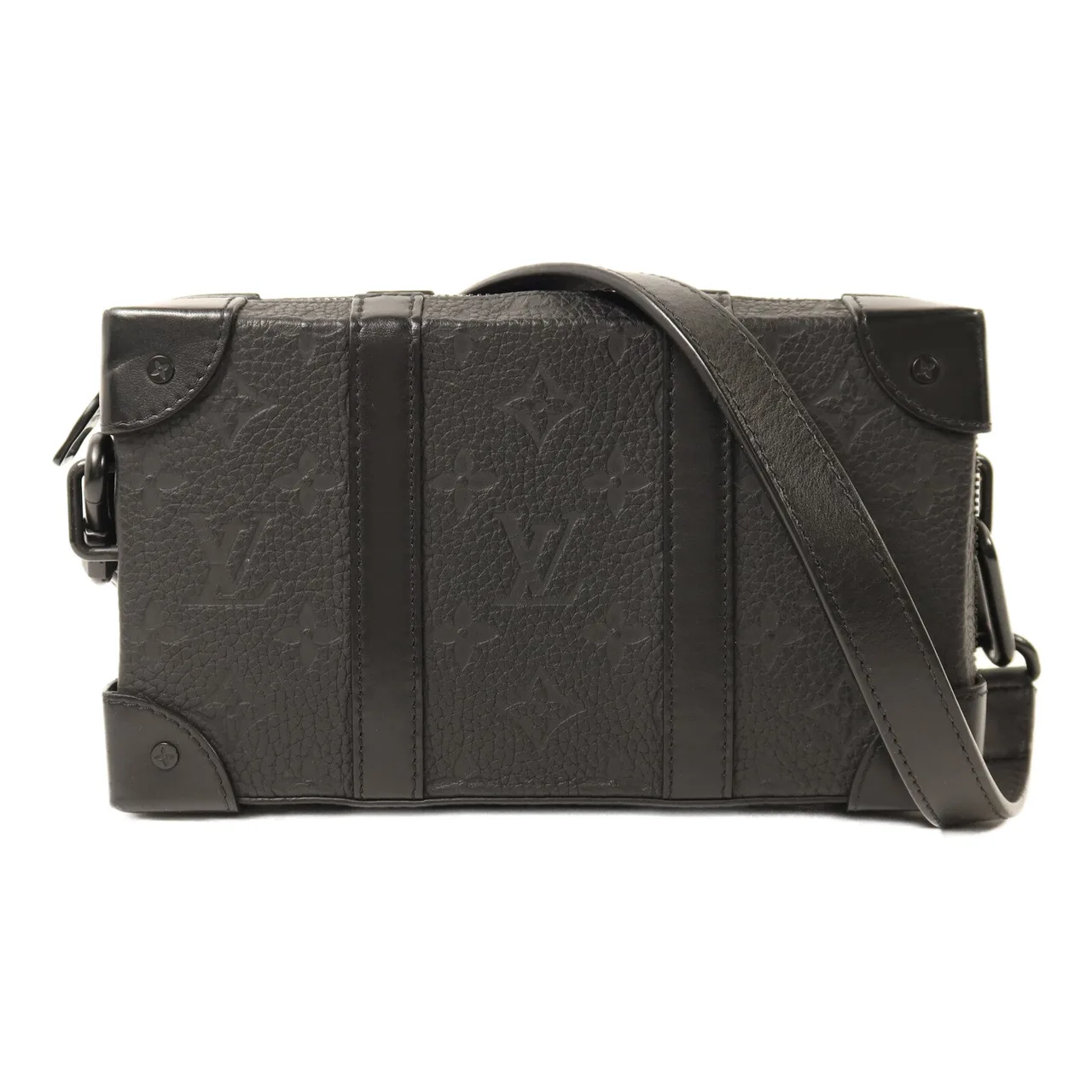 LOUIS VUITTON Soft Trunk M80224 Shoulder Bag Calfskin 黑色 / Black